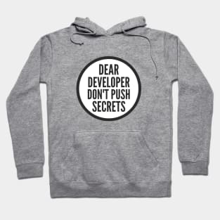 Secure Coding Dear Developer Don't Push Secrets Hoodie